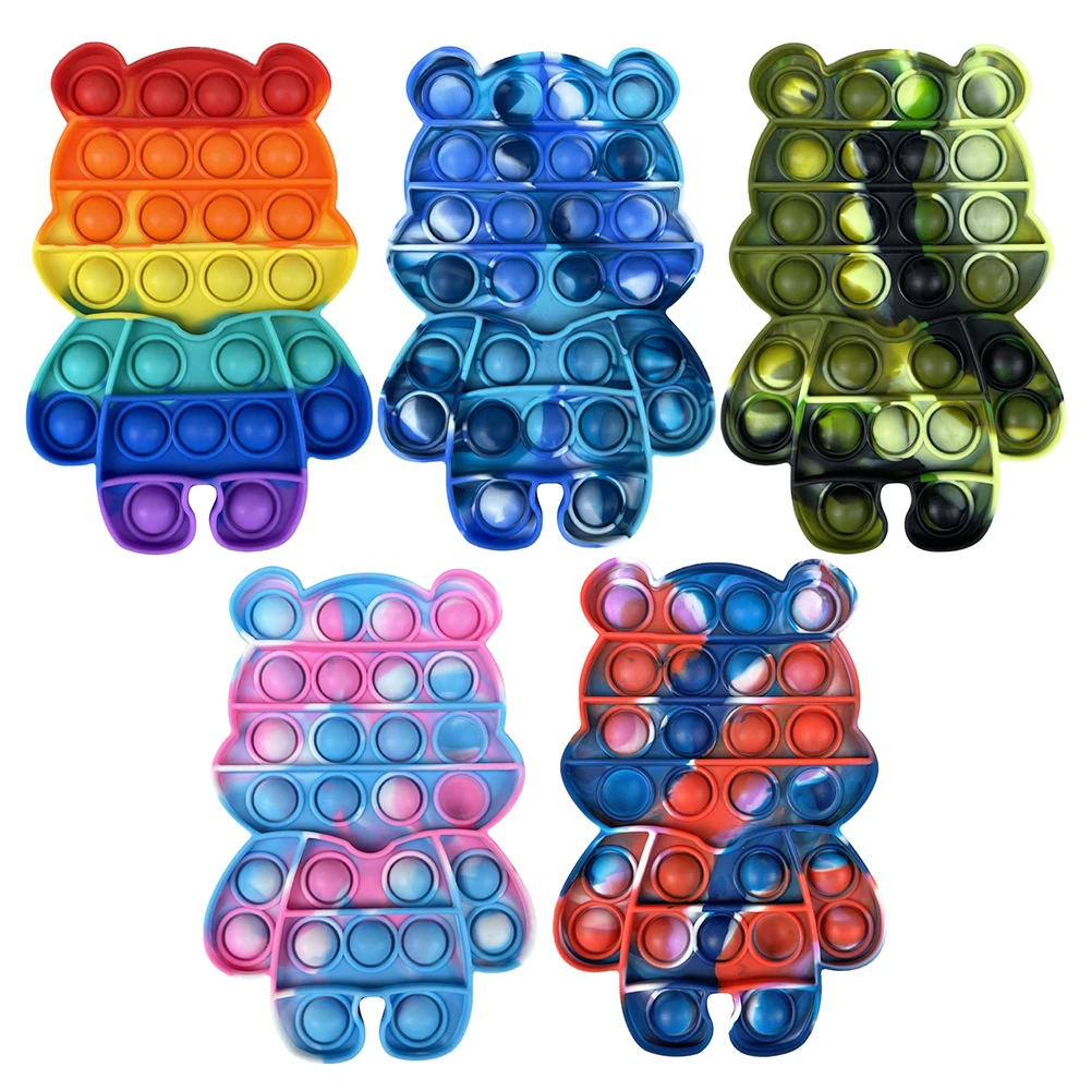 Silicone Tie-Dye Bear Push Bubble Sensory Squeezing Toy Anti-stress Relaxing Fidget Toys Stress Relieve Autism Needs Fidget Toys
Silicone Tie-Dye Bear Push Bubble Sensory Squeezing Toy Anti-stress Relaxing Fidget Toys Stress Relieve Autism Needs Fidget Toys