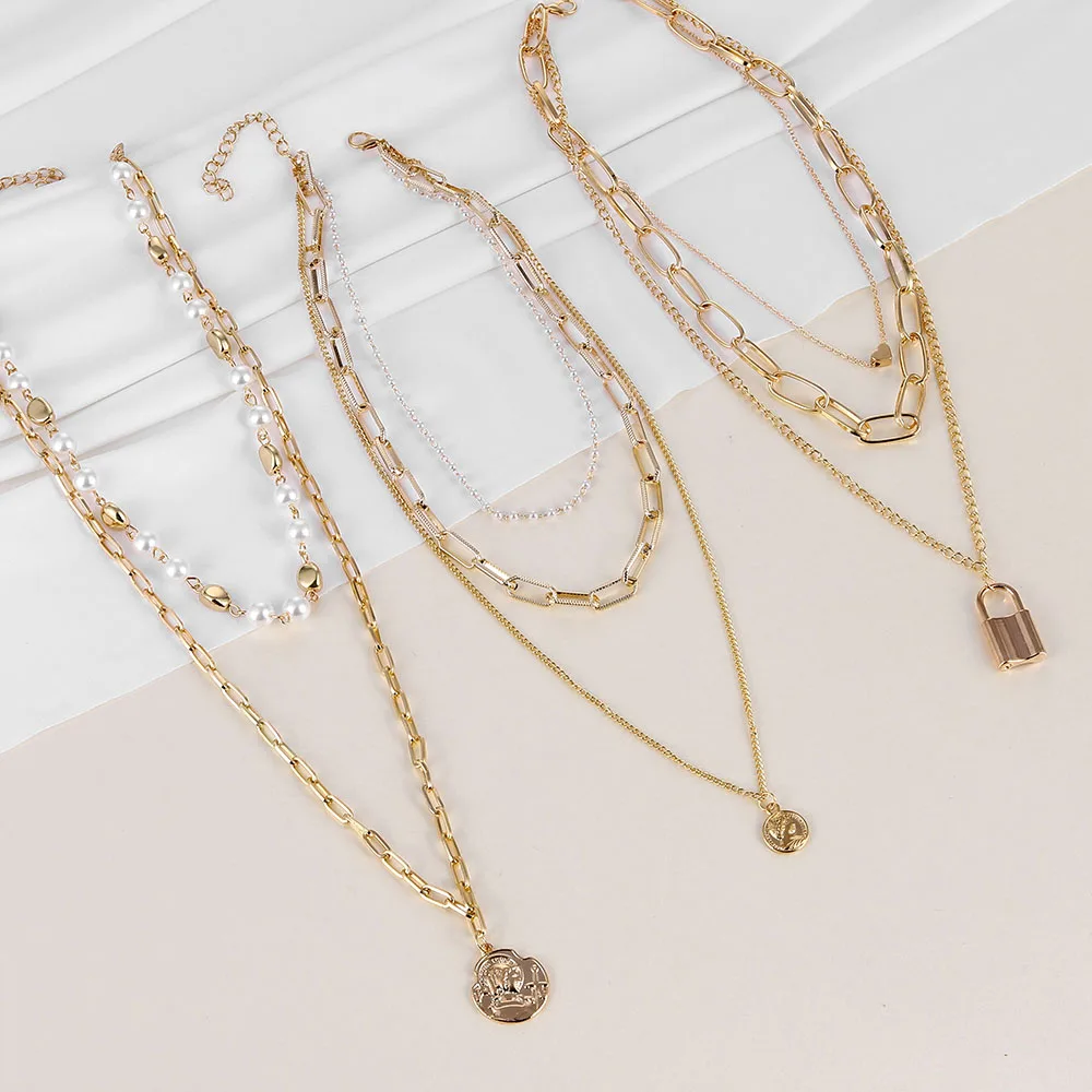 UMKA Simple Multi-Layered Pearl Pendant Necklace Geometric Punk Square Coin Pendant Crystal Necklace Female 2021 Trendy Jewelry
UMKA Simple Multi-Layered Pearl Pendant Necklace Geometric Punk Square Coin Pendant Crystal Necklace Female 2021 Trendy Jewelry