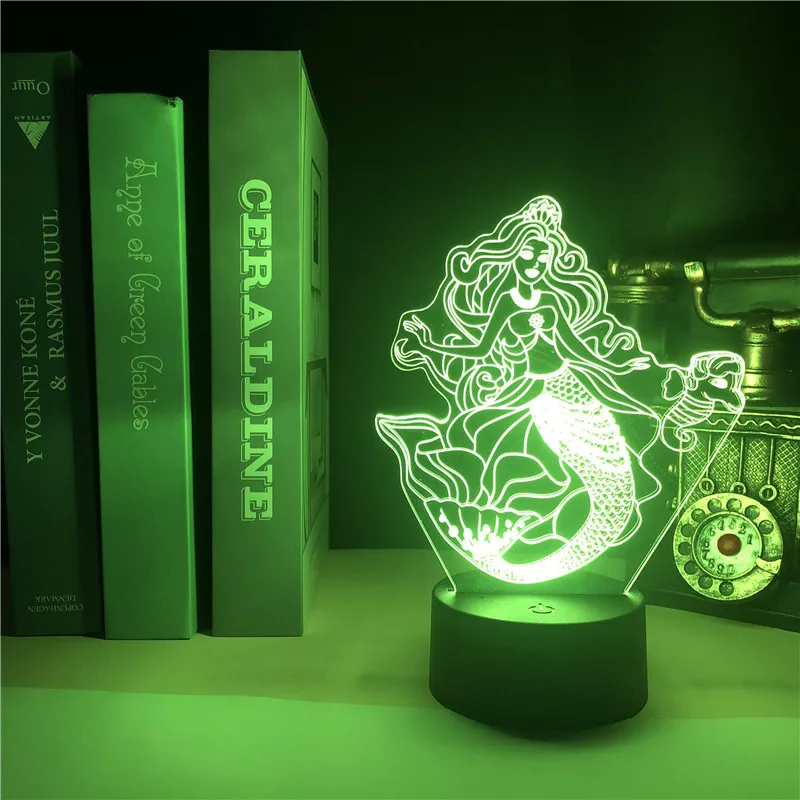 Baby Night Light LED Mermaid Figure 3D Desk Lamp Kids Room Crystal Nightlight Party Hotel Atmosphere Decor Holiday Birthday Gift
Baby Night Light LED Mermaid Figure 3D Desk Lamp Kids Room Crystal Nightlight Party Hotel Atmosphere Decor Holiday Birthday Gift