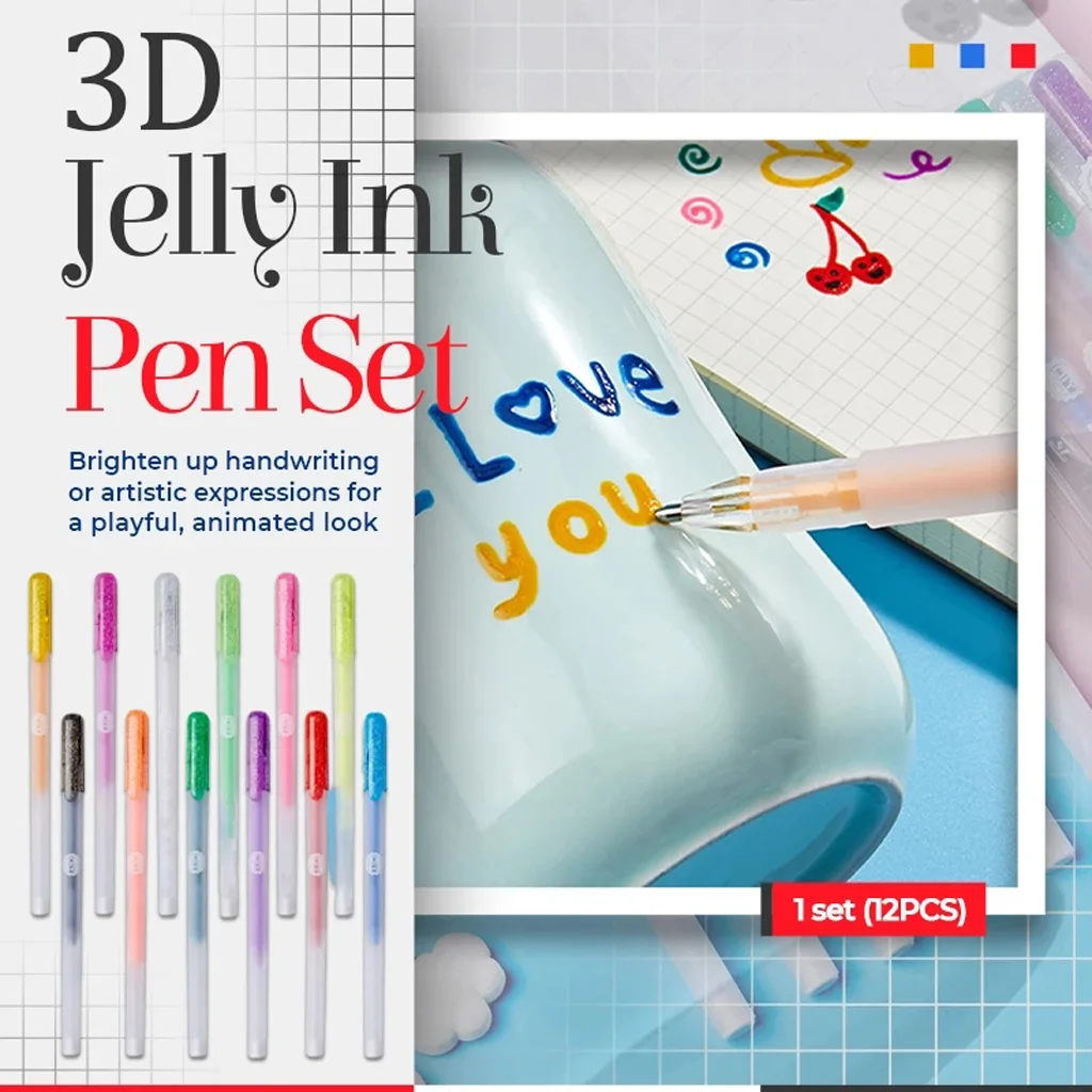 3D Cute Highlighter Pen 12 Colors Three-dimensional DIY Graffiti Gel Painting Pen Set Kawaii Korea Stationery Art Supplies
3D Cute Highlighter Pen 12 Colors Three-dimensional DIY Graffiti Gel Painting Pen Set Kawaii Korea Stationery Art Supplies