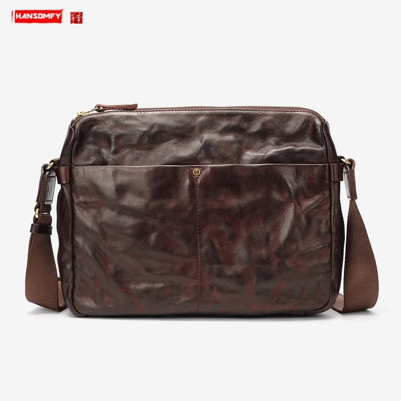 Genuine Leather Men's Crossbody Bag Diagonal Retro First Layer Cowhide Messenger Shoulder Bag Simple All-leather Male Bags
Genuine Leather Men's Crossbody Bag Diagonal Retro First Layer Cowhide Messenger Shoulder Bag Simple All-leather Male Bags