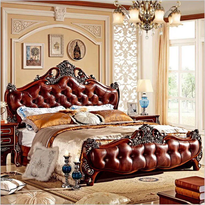 modern european solid wood bed 2 people Fashion Carved leather french bedroom furniture pfy10000
modern european solid wood bed 2 people Fashion Carved leather french bedroom furniture pfy10000