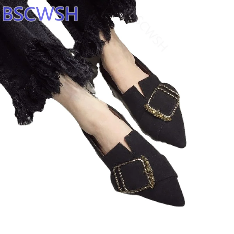 Pointed Toe Flat Women's Shoes Spring And Summer 2021 New Ins Wild Korean Style Square Buckle Single Flats Black Work Shoes
Pointed Toe Flat Women's Shoes Spring And Summer 2021 New Ins Wild Korean Style Square Buckle Single Flats Black Work Shoes