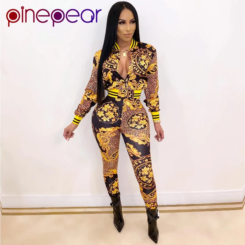 PinePear Gold Floral Print Leopard 2 Piece Outfits for Women Long Sleeve Jacket Crop Top and Pants Set Tracksuit Dropshipping
PinePear Gold Floral Print Leopard 2 Piece Outfits for Women Long Sleeve Jacket Crop Top and Pants Set Tracksuit Dropshipping
