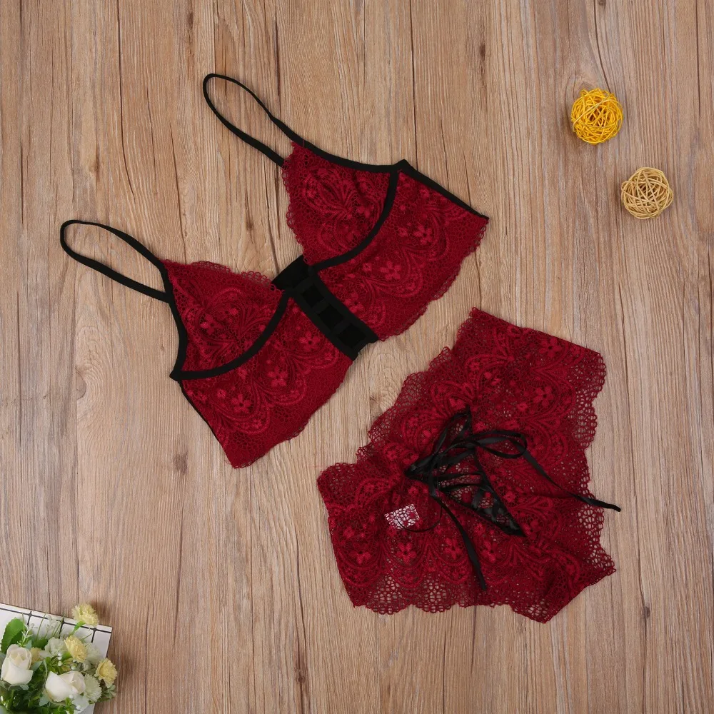 Women Sexy Lingerie Set Female Exotic Lace Babydoll Nightwear Bra Panties Two Piece Suits Hollow Bandage Costume Mesh Sleepwear
Women Sexy Lingerie Set Female Exotic Lace Babydoll Nightwear Bra Panties Two Piece Suits Hollow Bandage Costume Mesh Sleepwear