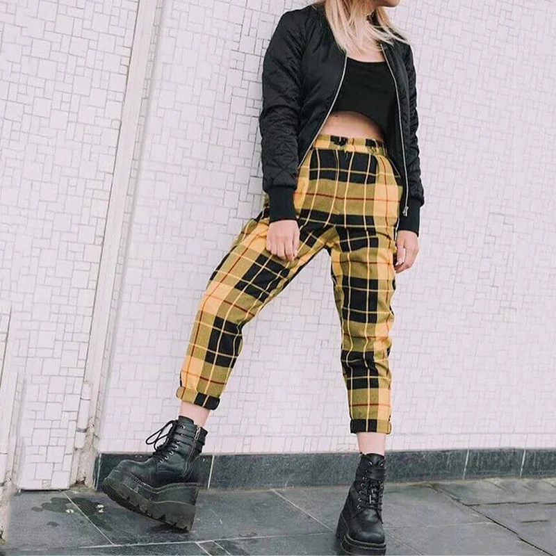 Plaid Pants Women Streetwear Cool Girl High Waist Trousers Harem Sweatpants Joggers Women Cargo Sweat Pants Korean Pantalon 
Plaid Pants Women Streetwear Cool Girl High Waist Trousers Harem Sweatpants Joggers Women Cargo Sweat Pants Korean Pantalon
