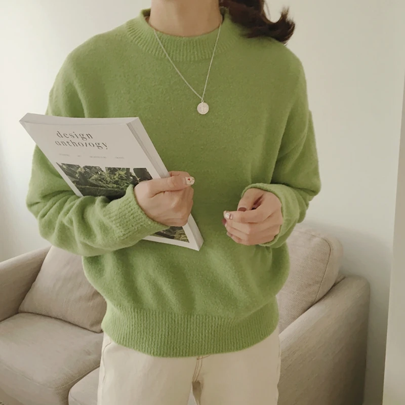 Autumn Winter New Fashion Women's Candy Color Loose Casual Pullover Long-Sleeved Sweater
Autumn Winter New Fashion Women's Candy Color Loose Casual Pullover Long-Sleeved Sweater