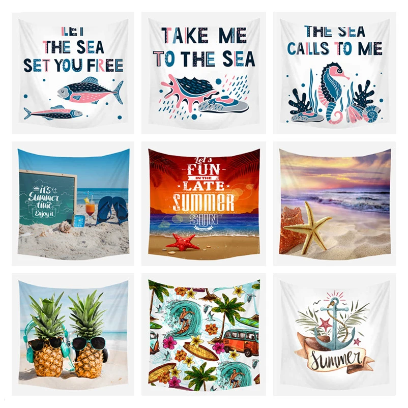Tropical Plant Tapestry Coconut Tree Sunset Wall Hanging Ocean Wave Picnic Beach Decoration Ship Starfish Fish Polyester Blanket
Tropical Plant Tapestry Coconut Tree Sunset Wall Hanging Ocean Wave Picnic Beach Decoration Ship Starfish Fish Polyester Blanket