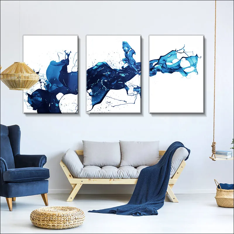 Modern Abstract Canvas Painting, Blue Artistic Conception, Ink Splashing Poster, Blue and White Mural, Printing Thickening and W
Modern Abstract Canvas Painting, Blue Artistic Conception, Ink Splashing Poster, Blue and White Mural, Printing Thickening and W