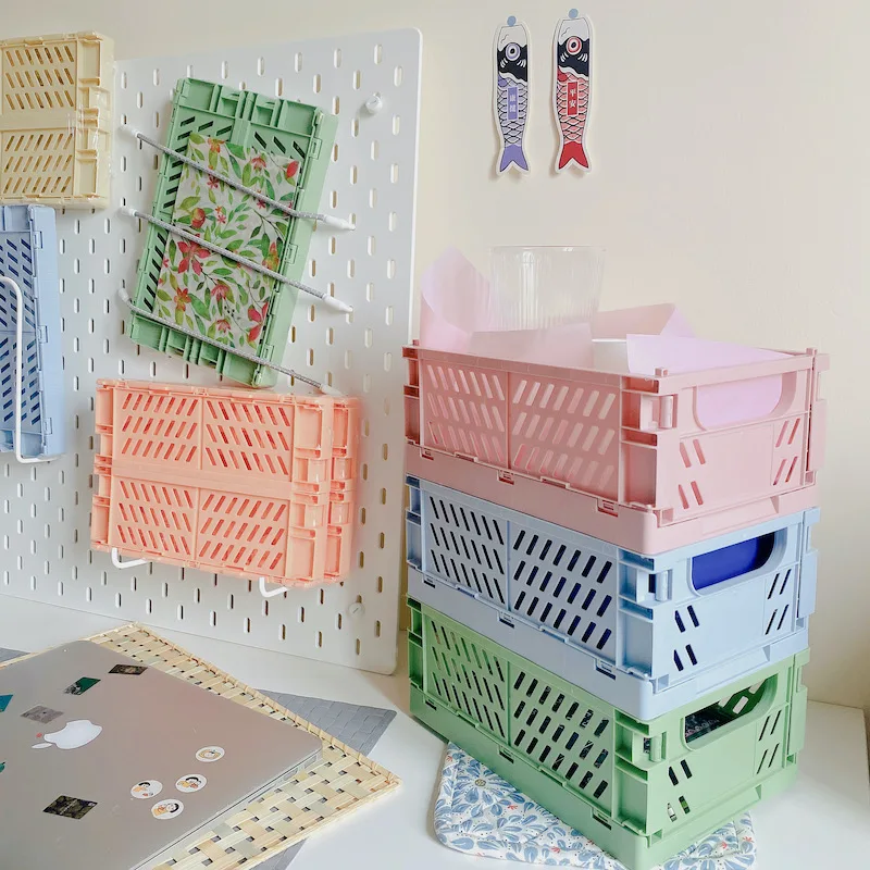Folding Storage Basket Undries Cosmetic Container Collapsible Crate Sundry Toys Snack Food Desktop Holder Home Organizing Case
Folding Storage Basket Undries Cosmetic Container Collapsible Crate Sundry Toys Snack Food Desktop Holder Home Organizing Case