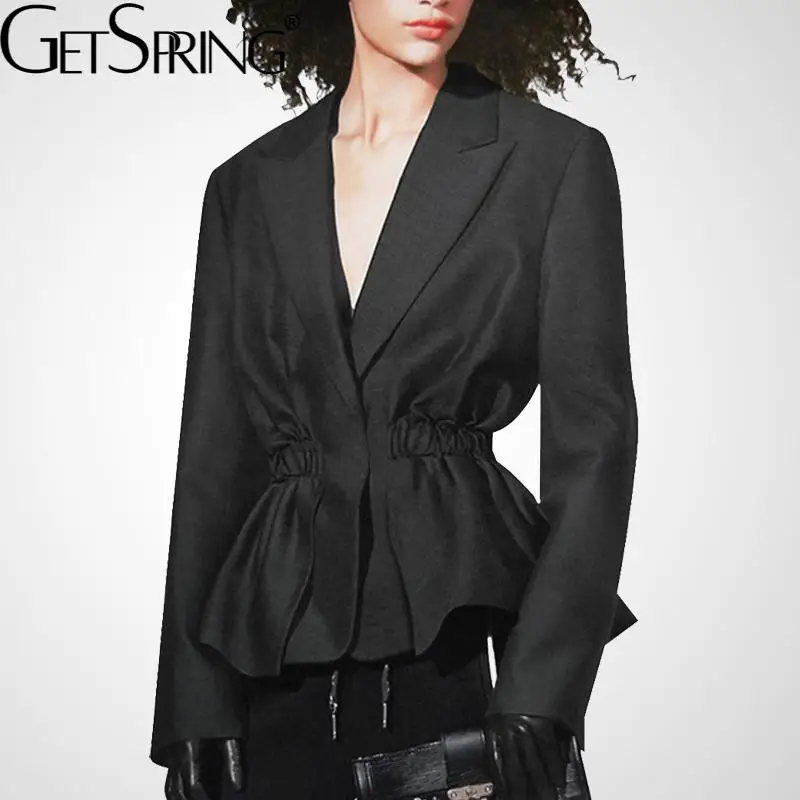 GetSpring Женский блейзер, темпераментный тонкий черный костюм, пальто, модный универсальный дамский пиджак с высокой талией, Осенние Топы, нови...
GetSpring Женский блейзер, темпераментный тонкий черный костюм, пальто, модный универсальный дамский пиджак с высокой талией, Осенние Топы, нови...