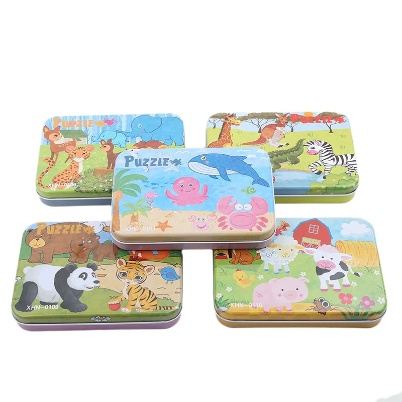 New Children Toy Cartoon Wooden 3D Puzzle Animals Pattern Kids Classic Educational Learning Toys Gifts | Игрушки и хобби