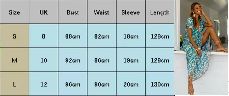 Women's Summer Dress Sexy V-Neck Floral Print Holiday Long Dress Elastic Waist Short Sleeve Bohemian Style Ruffle Maxi Dress
Women's Summer Dress Sexy V-Neck Floral Print Holiday Long Dress Elastic Waist Short Sleeve Bohemian Style Ruffle Maxi Dress