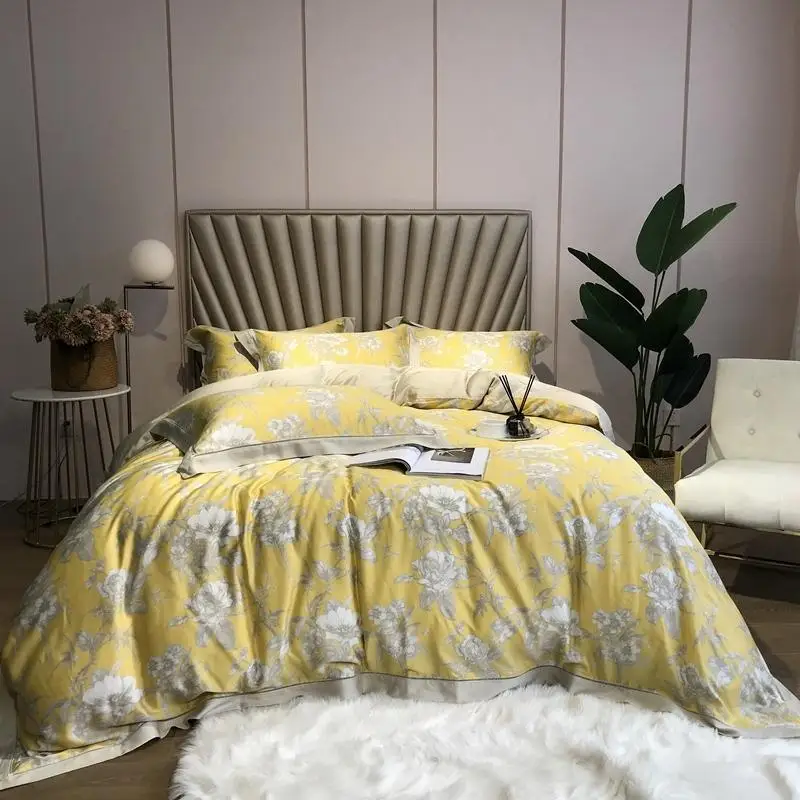 45 Soft 800TC Tencel Silk Colorful Floral Leaves Bedding Queen King Size 4Pcs Duvet Cover Bed Sheets set Pillowcase 
45 Soft 800TC Tencel Silk Colorful Floral Leaves Bedding Queen King Size 4Pcs Duvet Cover Bed Sheets set Pillowcase
