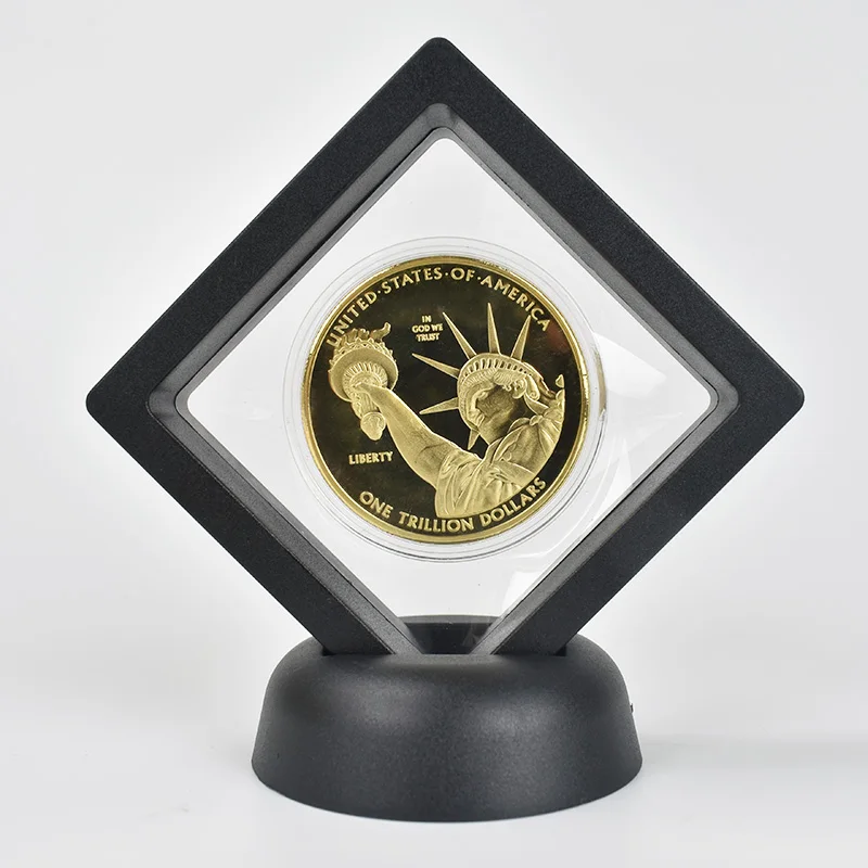 1 Trillion Dollar Metal Coin With showing case Gold silver plated United States Collection Coin
1 Trillion Dollar Metal Coin With showing case Gold silver plated United States Collection Coin