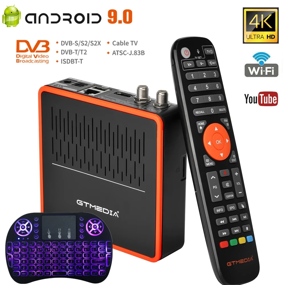 GTMEDIA GT Combo 8K HD TV BOX Smart Android 9.0 Amlogic S905X3 & DVB-S2/T2/C Cable 2.4G/5G WiFi BT Satellite Receiver i8 keboard
GTMEDIA GT Combo 8K HD TV BOX Smart Android 9.0 Amlogic S905X3 & DVB-S2/T2/C Cable 2.4G/5G WiFi BT Satellite Receiver i8 keboard