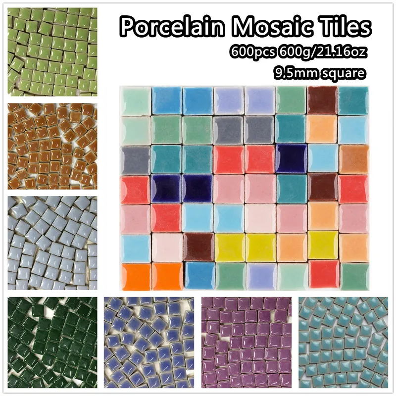 600pcs(Approx. 600g/21.16oz) Porcelain Mosaic Tiles 9.5mm Square Ceramic Mosaic Making Tiles Handmade DIY Crafts Materials
600pcs(Approx. 600g/21.16oz) Porcelain Mosaic Tiles 9.5mm Square Ceramic Mosaic Making Tiles Handmade DIY Crafts Materials