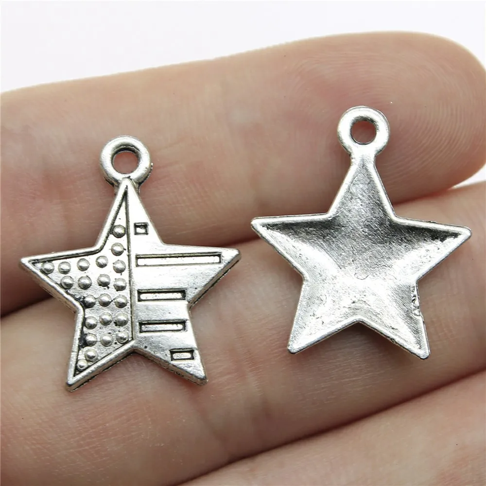 WYSIWYG 10pcs 23x20mm Star Charms For Jewelry Making Antique Silver Color Charm Pendant Jewelry Accessories
WYSIWYG 10pcs 23x20mm Star Charms For Jewelry Making Antique Silver Color Charm Pendant Jewelry Accessories