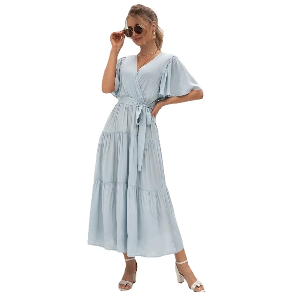 2021 Summer New Product Women's Clothing Sexy V-Neck Splicing Long Dress
2021 Summer New Product Women's Clothing Sexy V-Neck Splicing Long Dress