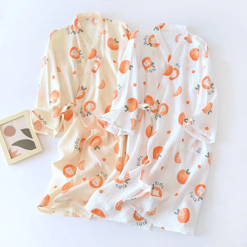 Japanese-style Soft Crepe Cotton Robe Women's Nightgown Rabbit Kimono Bathrobe V-Neck Ladies Nightdress Kawaii Womens Sleepwear
Japanese-style Soft Crepe Cotton Robe Women's Nightgown Rabbit Kimono Bathrobe V-Neck Ladies Nightdress Kawaii Womens Sleepwear