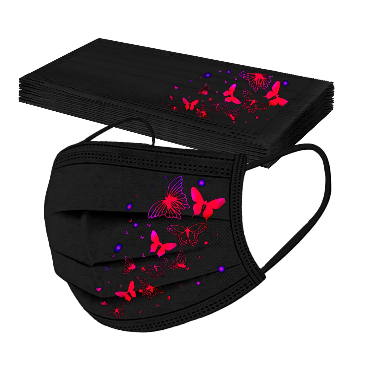 10-100pcs Adult Butterfly Printed Mask Disposable Protective Face Masks Men Women 3 Layers Non Woven Mask Masque Noir Jetable
10-100pcs Adult Butterfly Printed Mask Disposable Protective Face Masks Men Women 3 Layers Non Woven Mask Masque Noir Jetable