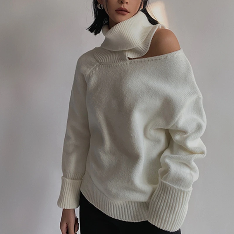 Women Turtleneck Tops Sexy One Off Shoulder Women Pullover Tops Knitted Sweater Jumper Pull Streetwear Hollow Out Tops
Women Turtleneck Tops Sexy One Off Shoulder Women Pullover Tops Knitted Sweater Jumper Pull Streetwear Hollow Out Tops