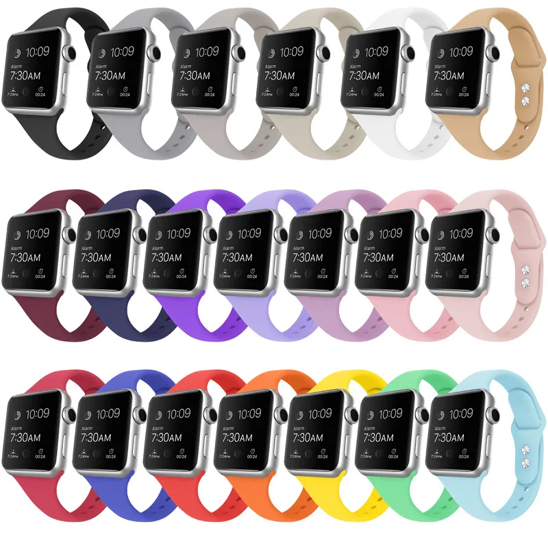 Ремешок силиконовый для Apple Watch Series 6 se 5 4 3 2 Band мягкий спортивный браслет iwatch 44 мм 40