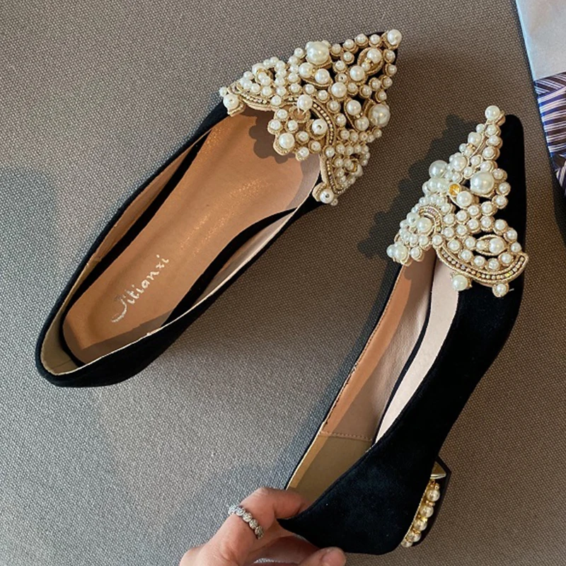 Women Shoes Ladies Party Flats Female Rhinestones Pearl Design Wedding Shoes For Women Pumps Pointed Toe White High Heels
Women Shoes Ladies Party Flats Female Rhinestones Pearl Design Wedding Shoes For Women Pumps Pointed Toe White High Heels