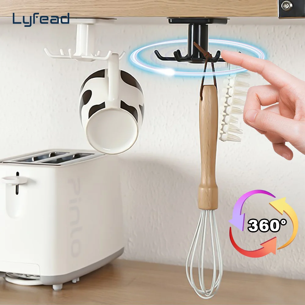 Lyfead Kitchen Hanger Organizer 360 Degree Rotated Hooks Wall Shelf Hook Rotatable Storage Cabinet Bathroom Clothes Holder Shelf
Lyfead Kitchen Hanger Organizer 360 Degree Rotated Hooks Wall Shelf Hook Rotatable Storage Cabinet Bathroom Clothes Holder Shelf