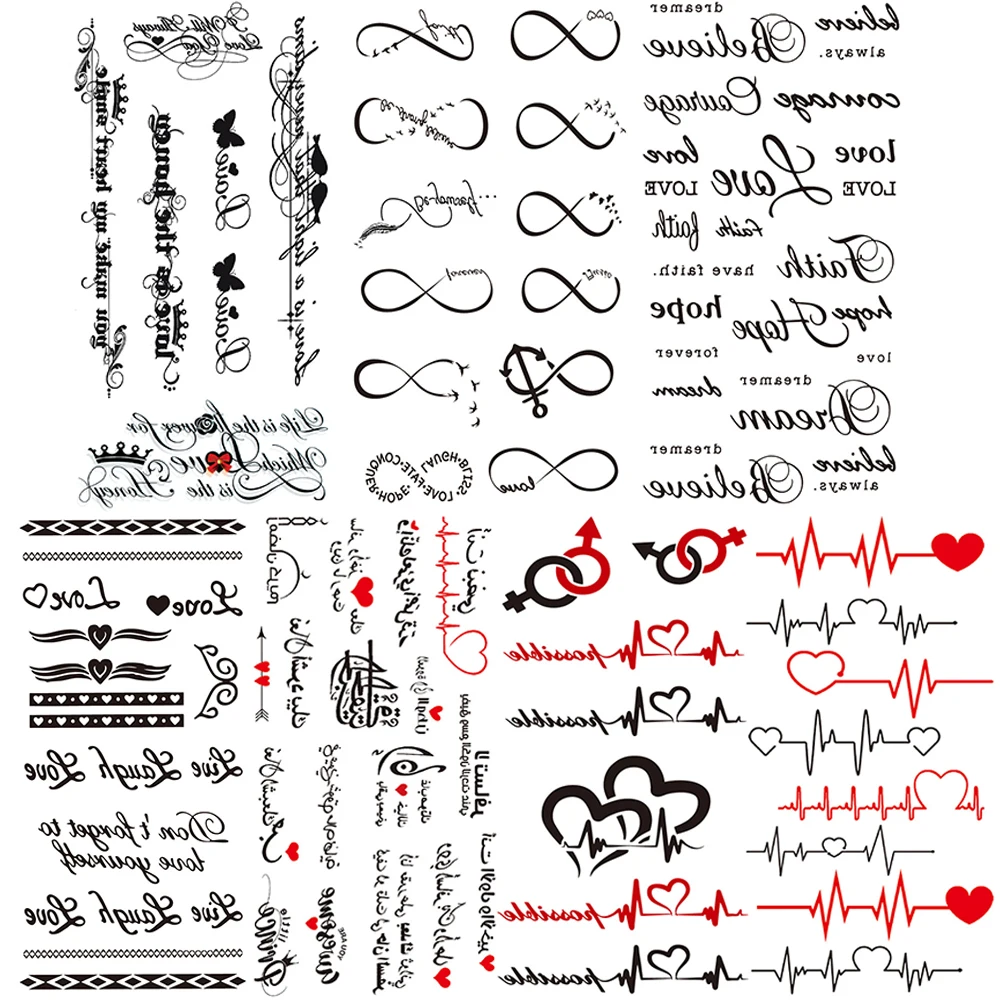 Small Endless Temporary Tattoo For Children Women Minimalist Word Letters Tattoos Heart Love Finger Wrist Neck Article Tatoo Fun
Small Endless Temporary Tattoo For Children Women Minimalist Word Letters Tattoos Heart Love Finger Wrist Neck Article Tatoo Fun