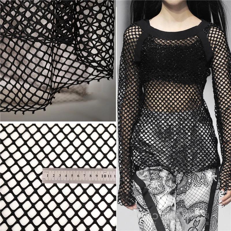 Black hollow net cloth fishing net hollow grid perspective net yarn sewing designer diy african fabric tulle lace Breathable
Black hollow net cloth fishing net hollow grid perspective net yarn sewing designer diy african fabric tulle lace Breathable