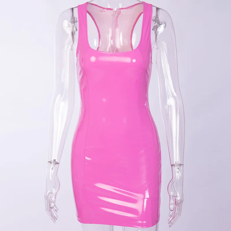 Women Sexy Dress Arrivals Sleeveless O Neck Bodysuit Spaghetti Strap Solid Leather Night Club Party Dress
Women Sexy Dress Arrivals Sleeveless O Neck Bodysuit Spaghetti Strap Solid Leather Night Club Party Dress