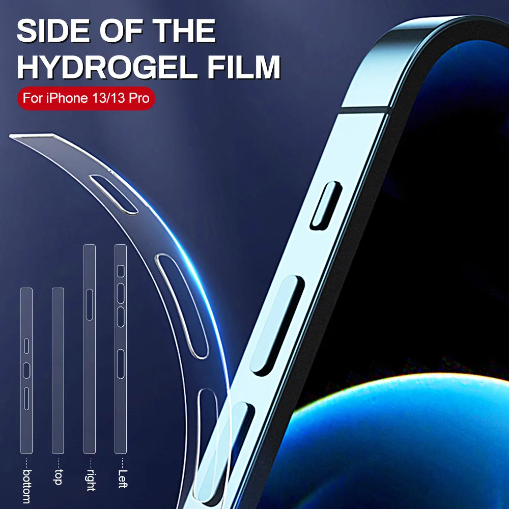 Bumper Hydrogel Film For iPhone 13 12 Pro Max Phone Edge Side Frame Protection Border Sticker for iPhone 12 13 Mini Soft Film
Bumper Hydrogel Film For iPhone 13 12 Pro Max Phone Edge Side Frame Protection Border Sticker for iPhone 12 13 Mini Soft Film