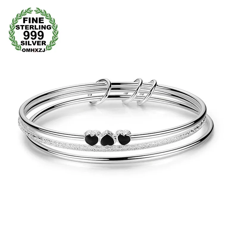 Three Line 999 Sterling Silver Women's Elegant Closed Bracelet, High Quality Multi Ring Love Frosted Bracelet, Fashion Jewelry
Three Line 999 Sterling Silver Women's Elegant Closed Bracelet, High Quality Multi Ring Love Frosted Bracelet, Fashion Jewelry
