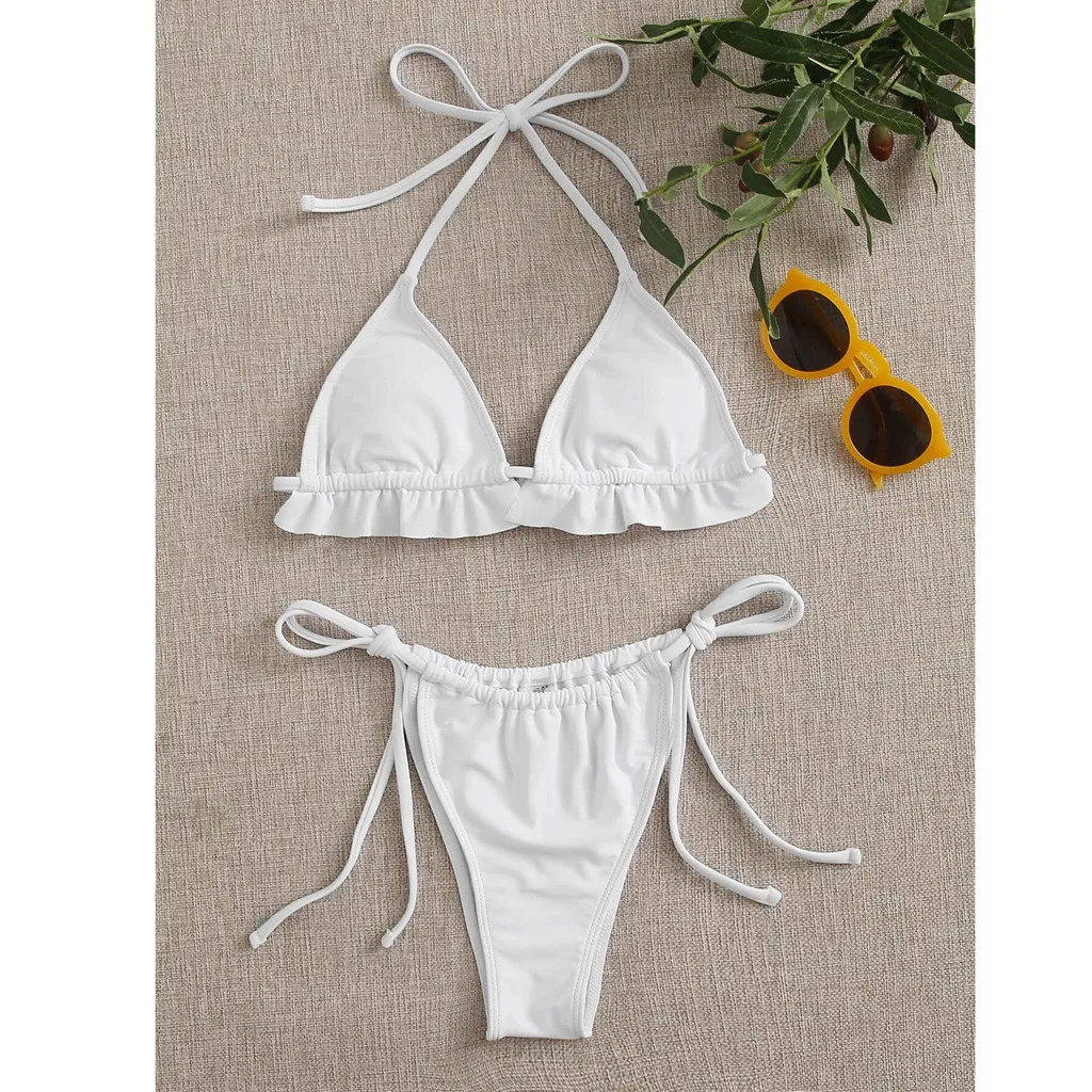 Women's Sling Bikini Sexy Solid Color Swimsuit Sexy Solid Color Lace Two-Piece Set Summer Beach Swimsuit Bikini 40*
Women's Sling Bikini Sexy Solid Color Swimsuit Sexy Solid Color Lace Two-Piece Set Summer Beach Swimsuit Bikini 40*