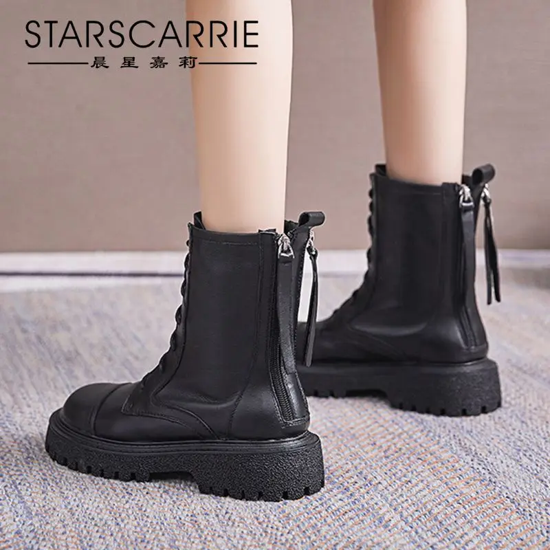 2021 spring and autumn new leather all-match breathable boots thick-soled British style single boots double zipper short boots
2021 spring and autumn new leather all-match breathable boots thick-soled British style single boots double zipper short boots