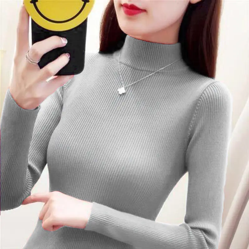 Autumn and winter fashion base coat women's new warm top slim versatile sweater half turtleneck
Autumn and winter fashion base coat women's new warm top slim versatile sweater half turtleneck