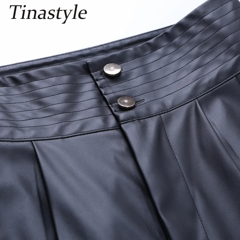 Tinastyle High Waist Wide Leg Leather Pants Women Black Autumn Winter PU Trousers Women Vintage Leisure Pants Pantalon Femme
Tinastyle High Waist Wide Leg Leather Pants Women Black Autumn Winter PU Trousers Women Vintage Leisure Pants Pantalon Femme