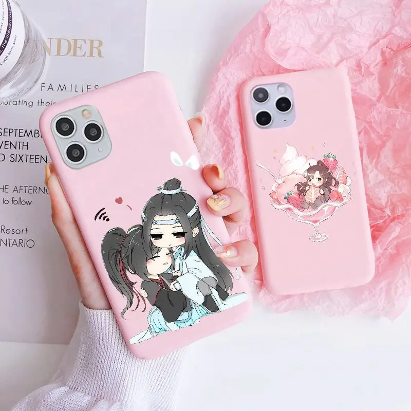 Чехол для телефона Mo Dao Zu Shi с аниме пастельный розовый чехол iPhone 11 12 Mini Pro MAX SE 6s7 8Plus
