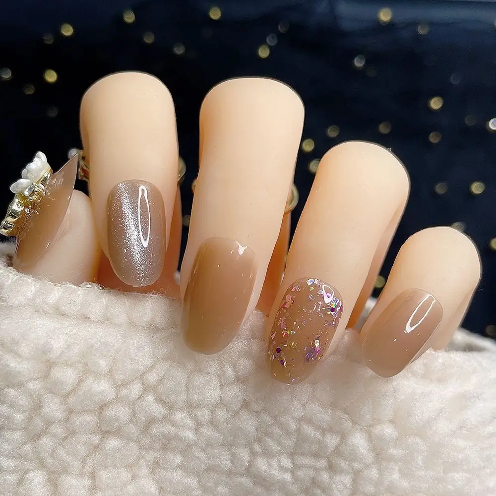 Milk Tea Color Spar Cracked Shells Peacock Blue Matte Short Removable Nail False Nails Patch Nail Art 
Milk Tea Color Spar Cracked Shells Peacock Blue Matte Short Removable Nail False Nails Patch Nail Art