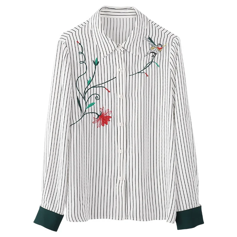 Long sleeve professional coat OL female striped shirt
Long sleeve professional coat OL female striped shirt