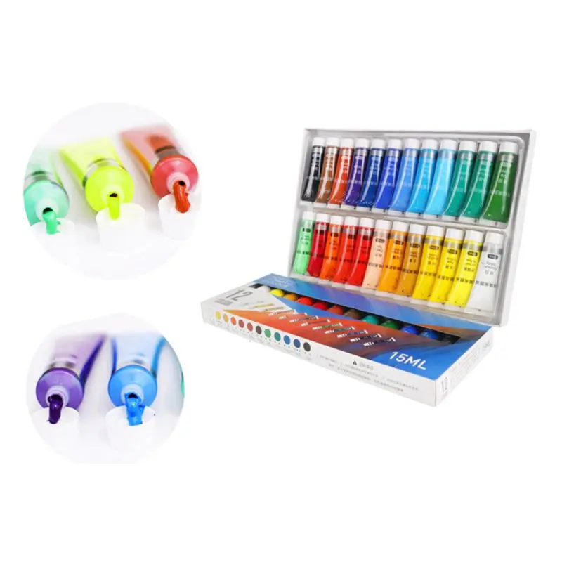 12/24 Colors Artist Acrylic Paints 15ml Tubes Drawing Painting Pigment Hand-painted Wall Paint DIY 
12/24 Colors Artist Acrylic Paints 15ml Tubes Drawing Painting Pigment Hand-painted Wall Paint DIY