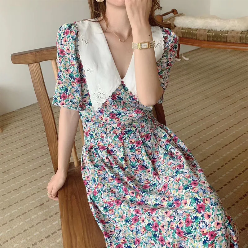 Summer women's dress casual flower print embroidery decoration dress
Summer women's dress casual flower print embroidery decoration dress