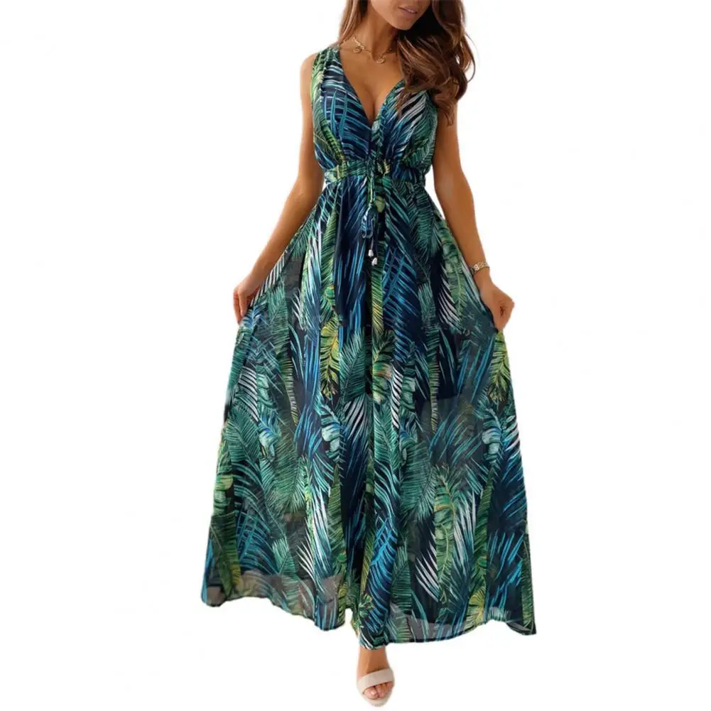 Women Dress Tie-Up Backless Beach Sexy V Neck Boho Long Dresses Summer Printed Sleeveless Lady Maxi Dress платья для женщин
Women Dress Tie-Up Backless Beach Sexy V Neck Boho Long Dresses Summer Printed Sleeveless Lady Maxi Dress платья для женщин