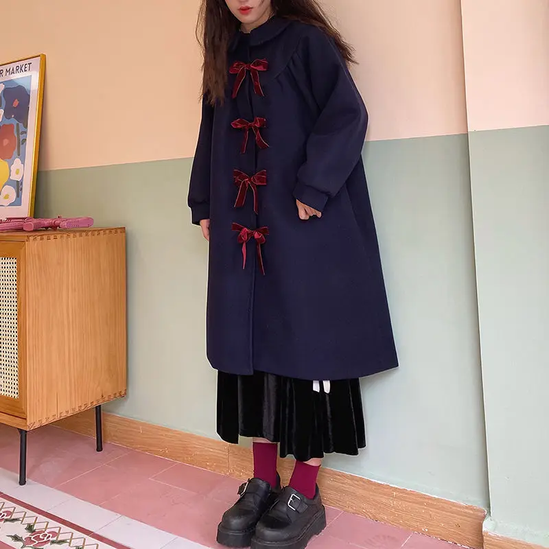 Весна, японский стиль, милое теплое пальто для женщин, Длинная Верхняя одежда для девочек, милая однобортная шерстяная куртка с рукавом-фона...
Весна, японский стиль, милое теплое пальто для женщин, Длинная Верхняя одежда для девочек, милая однобортная шерстяная куртка с рукавом-фона...