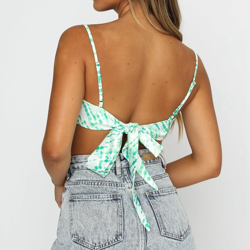 Print Backless Bandage Cropped Top Sexy Women Irregular Hem Sleeveless Spaghetti Straps Top Clothes
Print Backless Bandage Cropped Top Sexy Women Irregular Hem Sleeveless Spaghetti Straps Top Clothes