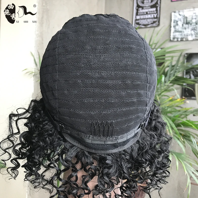 XISHIXIU Short Hair Jerry Curly Wigs With Bangs For Black Women African 20%Synthetic Blend Human Hair Glueless Cosplay Wigs
XISHIXIU Short Hair Jerry Curly Wigs With Bangs For Black Women African 20%Synthetic Blend Human Hair Glueless Cosplay Wigs