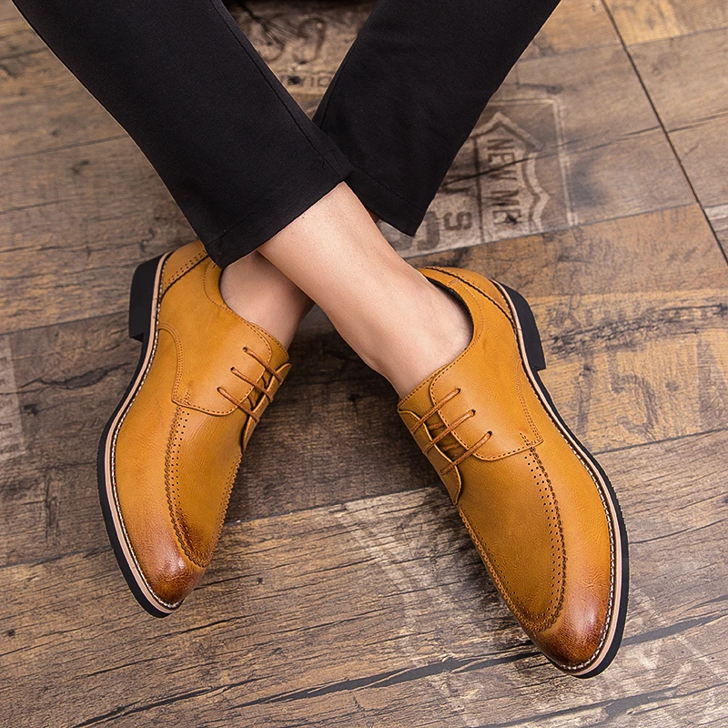 HKIMDL Mens Oxford Shoes Genuine Leather Classic Whole Cut Lace Up Wedding Party Men Dress Shoes Brogue Business Shoes
HKIMDL Mens Oxford Shoes Genuine Leather Classic Whole Cut Lace Up Wedding Party Men Dress Shoes Brogue Business Shoes