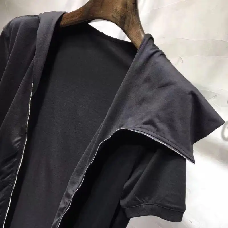 Summer New Men Short Sleeve T-shirt Casual Punk Zipper Hooded Tops Male Street Black Hip Hop Streetwear T-shirts Plus Size
Summer New Men Short Sleeve T-shirt Casual Punk Zipper Hooded Tops Male Street Black Hip Hop Streetwear T-shirts Plus Size