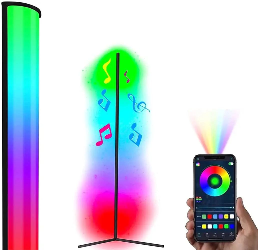 Светодиодная угловая напольная лампа RGB с регулируемой яркостью умный